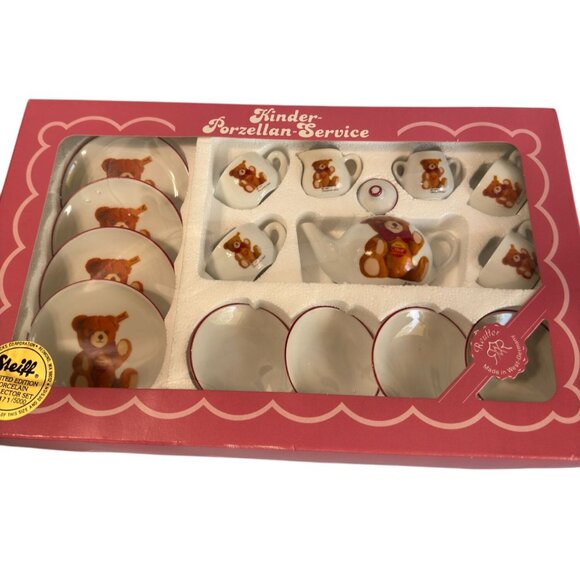 Steiff Reutter Porcelain Tea Set Teddy Bear Design Childrens Limited Edition - Picture 6 of 6